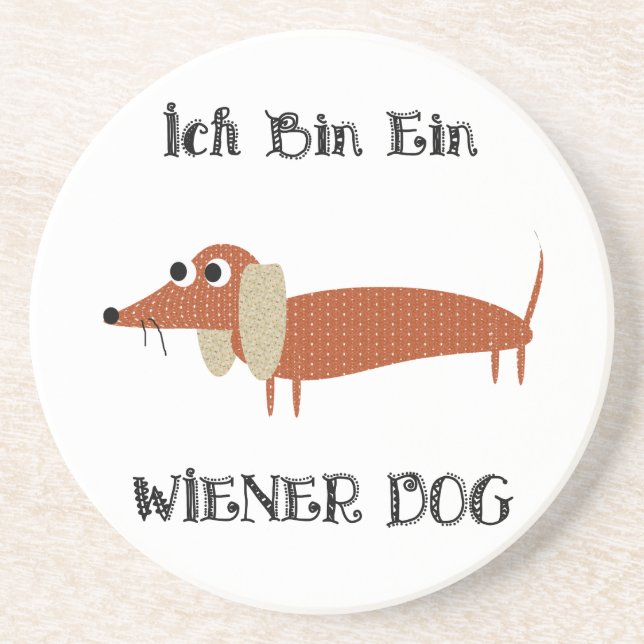 Ich bin Ein Dackel-Hund bin ich eine Dackel Sandstein Untersetzer (Vorne)