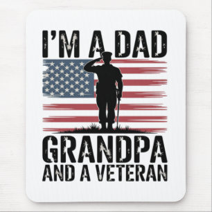 Ich bin ein Dad Opa und Veteran Nichts schreckt mi Mousepad