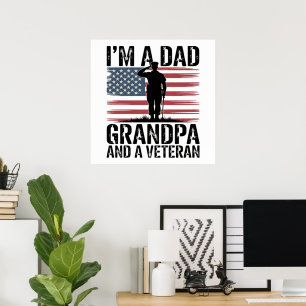 Ich bin ein Dad Opa und Veteran Nichts schreckt mi Poster