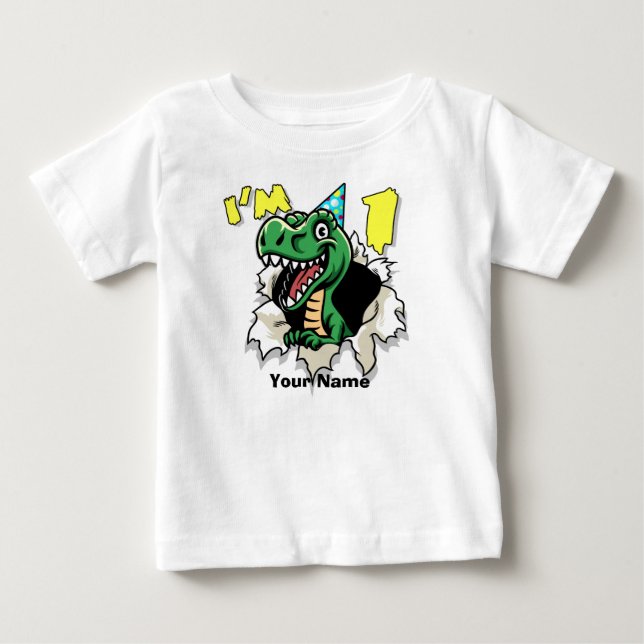 Ich bin ein Dinosaurier-Riss Baby T-shirt (Vorderseite)