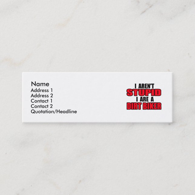 Ich bin ein Dirt-Biker - Visitenkarte (Vorderseite)