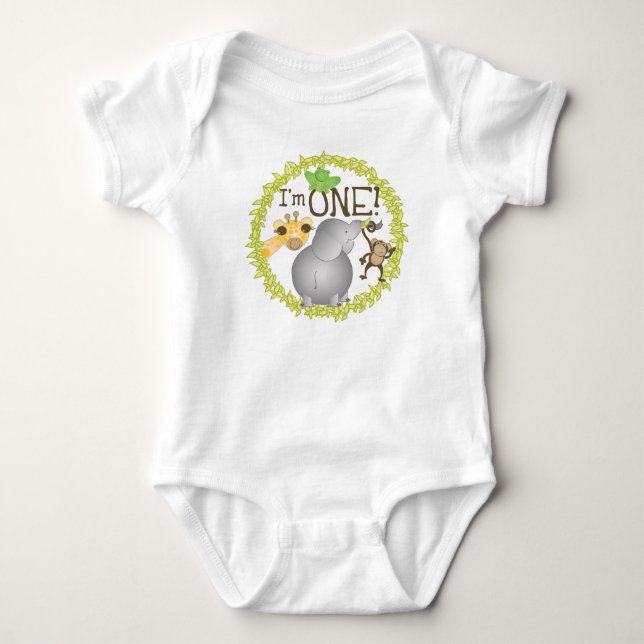 Ich bin EIN Dschungel-Baby-T-Shirt Baby Strampler (Vorderseite)