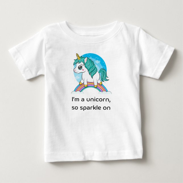Ich bin ein Einhorn Baby T-shirt (Vorderseite)