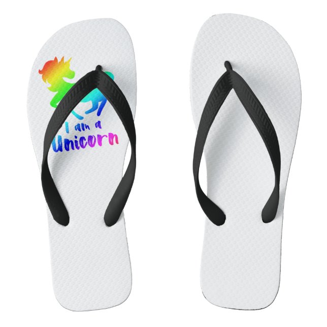 Ich bin ein Einhorn - Magisches Regenbogendesign Flip Flops (Fußbett)