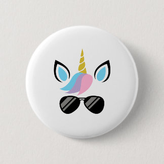 Ich bin ein Einhorn mit LUSTIGEM Gläser Kostüm - Button