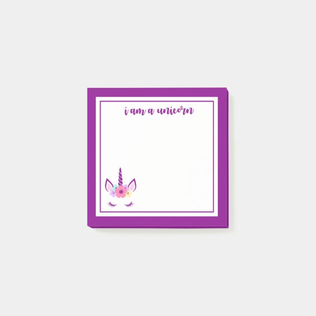 Ich bin ein Einhorn Post-it Klebezettel (Vorderseite)