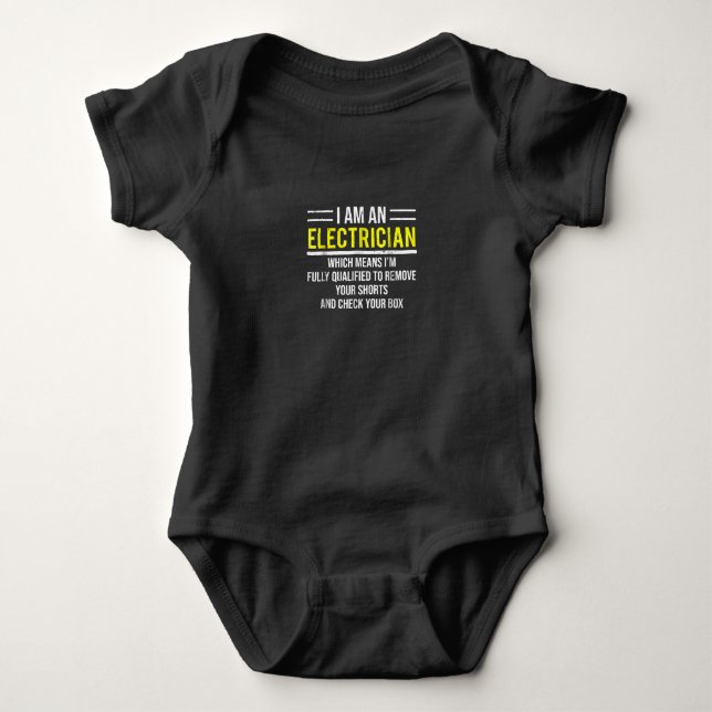 Ich bin ein Electrician Funny Electric Worker-Gesc Baby Strampler (Vorderseite)