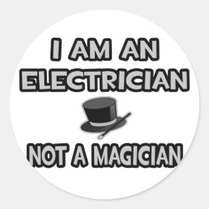 Ich bin ein Elektriker ... Kein Magier Runder Aufkleber