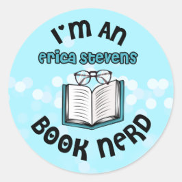 Ich bin ein Erica Stevens Book Nerd Runder Aufkleber