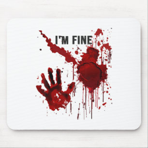 Ich bin ein feiner blutiger Spritzer, der an Blut Mousepad