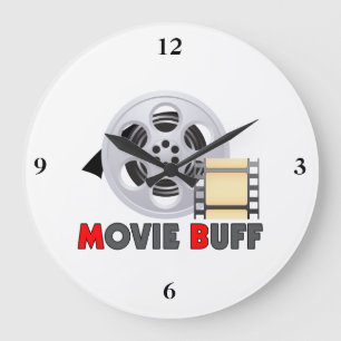 Ich bin ein Film-Büffelleder Große Wanduhr