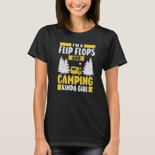 Ich bin ein Flip Flops und Camping Kinda Girl Moto T-Shirt