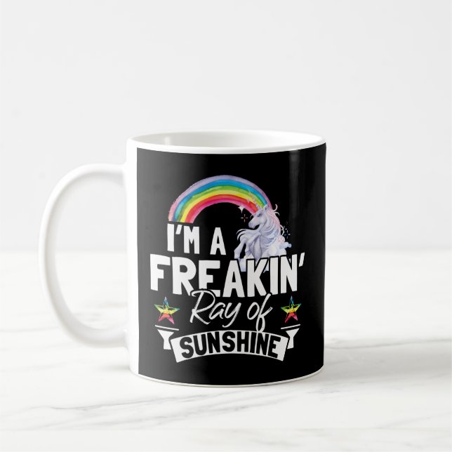 Ich bin ein frostiger Regenbogenschwanz Kaffeetasse (Links)