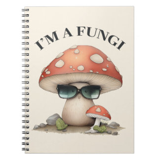 "Ich bin ein Fungi" Niedliches Pilz mit Sonnenbril Notizblock