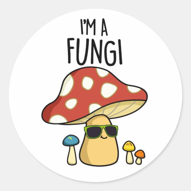 Ich bin ein Fungi-Pilzpuppen Runder Aufkleber (Vorderseite)