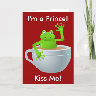 Ich bin ein Fürstenfrosch im Tea Cup Valentinstag Feiertagskarte
