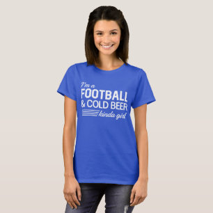 Ich bin ein Fußball u. eine kaltes Bier-Art T-Shirt