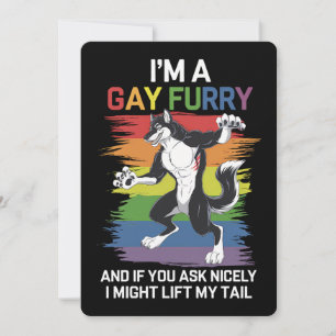 Ich bin ein Gay Furry Fox Rainbow LGBTQ Pride Einladung