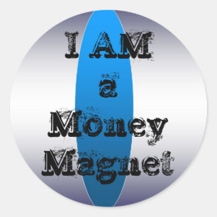 Ich bin ein Geld-Magnet Runder Aufkleber