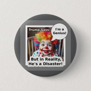 Ich bin ein genialer Baby Clown Cartoon Button
