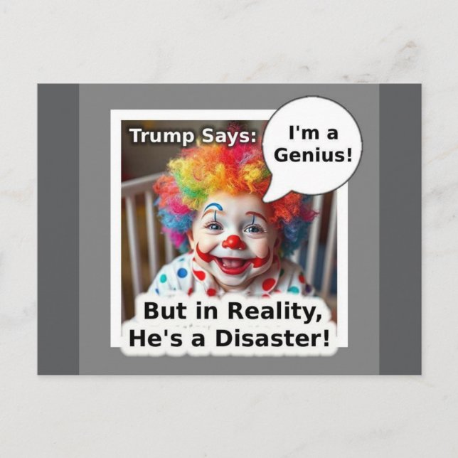 Ich bin ein genialer Baby Clown Cartoon Postkarte (Vorderseite)