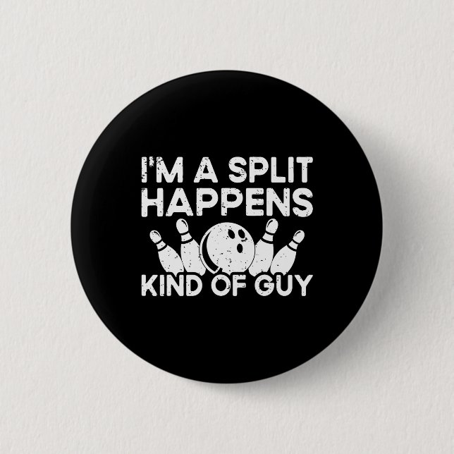 Ich bin ein gespaltener Typ Bowling Player - Funny Button (Vorderseite)