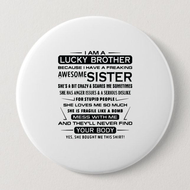 Ich bin ein glücklicher Bruder Geschenke für Brude Button (Vorderseite)