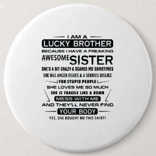 Ich bin ein glücklicher Bruder Geschenke für Brude Button