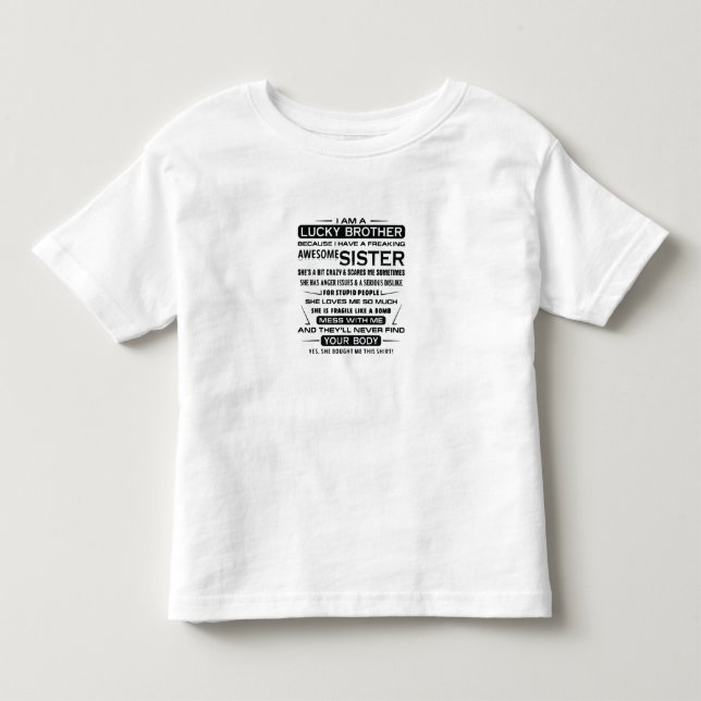 Ich bin ein glücklicher Bruder Geschenke für Brude Kleinkind T-shirt (Vorderseite)