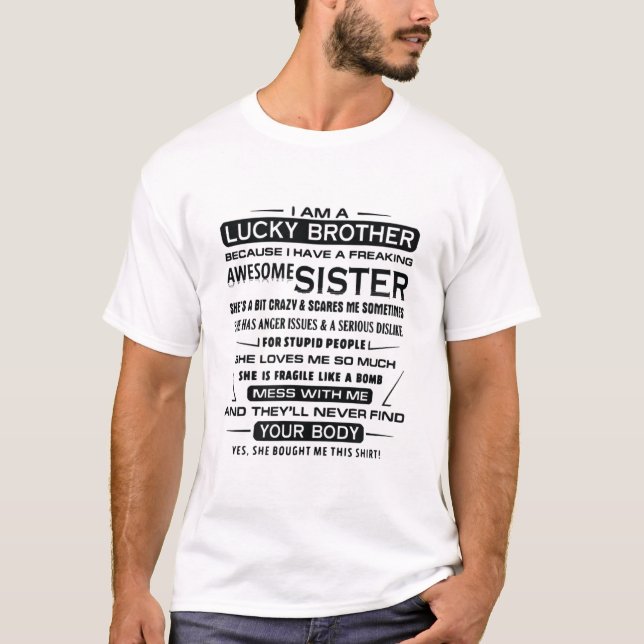 Ich bin ein glücklicher Bruder Geschenke für Brude T-Shirt (Vorderseite)
