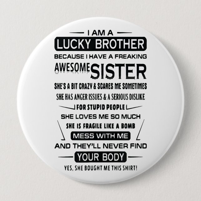 Ich bin ein glücklicher Bruder Weihnachtsgeschenke Button (Vorderseite)