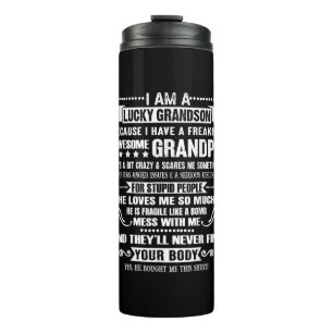 Ich bin ein glücklicher Grandson, weil ich Opa Pha Thermosbecher