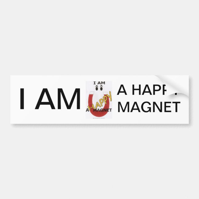 ICH BIN EIN GLÜCKLICHER MAGNET AUTOAUFKLEBER (Vorne)