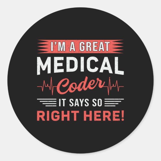 Ich bin ein großartiger ICD-Programmierer für medi Runder Aufkleber (Vorderseite)