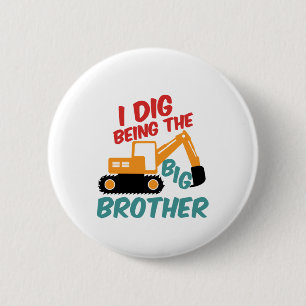Ich bin ein großer Bruder Grabbahn Cartoon Button