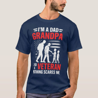 Ich bin ein Großvater und Veteran Papa Großvater V T-Shirt