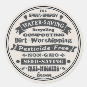 Ich bin ein Grüner Runder Aufkleber