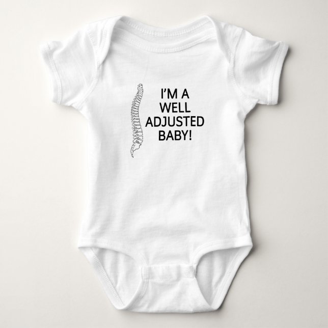 Ich bin ein gut justiertes Babychiropraktik chiro Baby Strampler (Vorderseite)