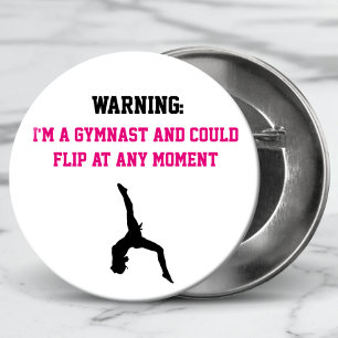 Ich bin ein Gymnast Magenta Gymnastik Spaß Zitat G Button