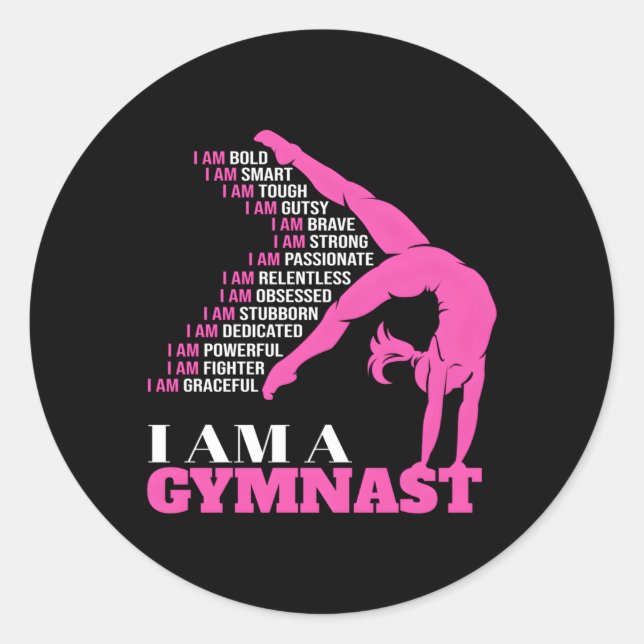 Ich bin ein Gymnastikspieler Runder Aufkleber (Vorderseite)