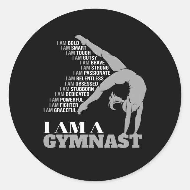 Ich bin ein Gymnastikspieler Runder Aufkleber (Vorderseite)