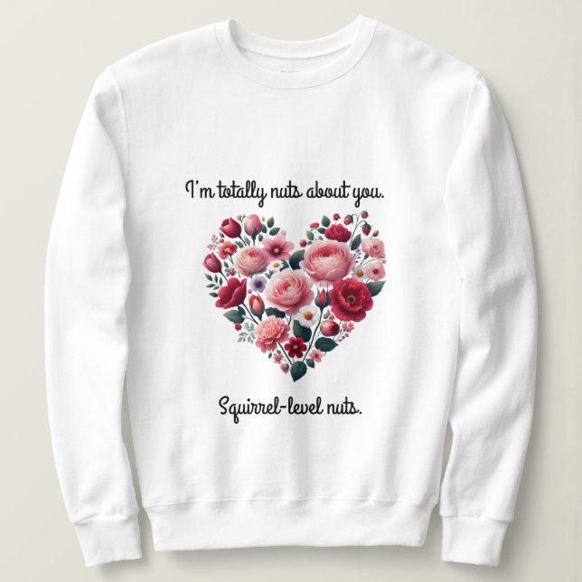Ich bin ein herzförmiger Blume Sweatshirt (Design vorne)