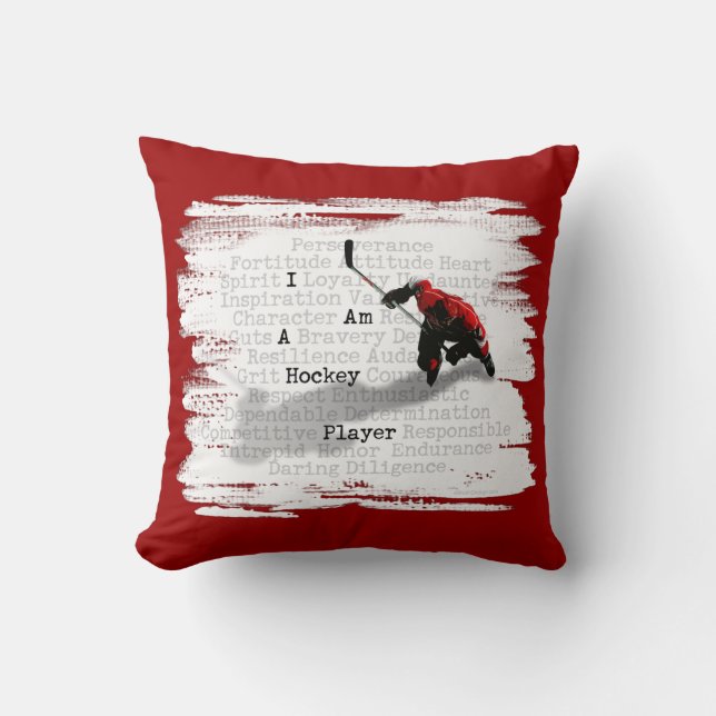 Ich bin ein Hockey-Spieler Kissen (Vorderseite)