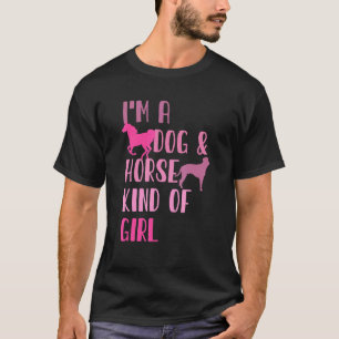 Ich bin ein Hund- und Pferdemädchen, Retro-Pfote-H T-Shirt