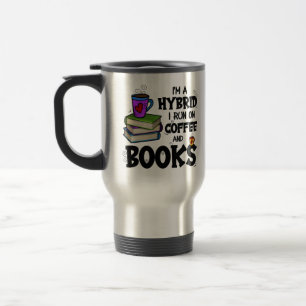 Ich bin ein Hybrid, den ich auf Kaffee und Büchern Reisebecher