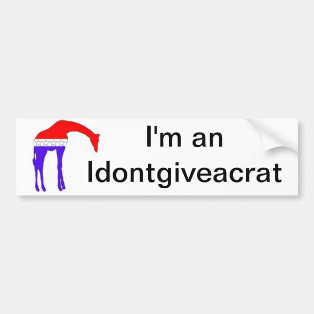 Ich bin ein Idontgiveacrat Autoaufkleber (Vorne)