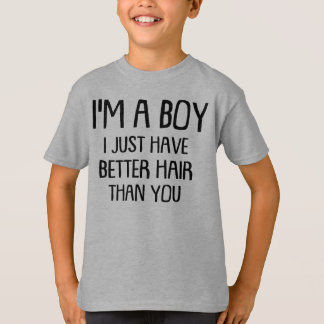 Ich bin ein Junge, den ich gerade lange Haare habe T-Shirt