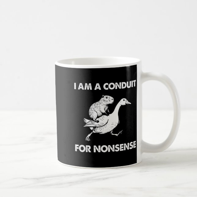 Ich bin ein Kanal für Unsinn Capybara-Gans-Meme  Kaffeetasse (Rechts)