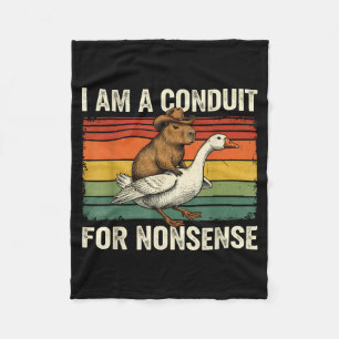Ich bin ein Kanal für Unsinn Lustige Capybara-Gans Fleecedecke