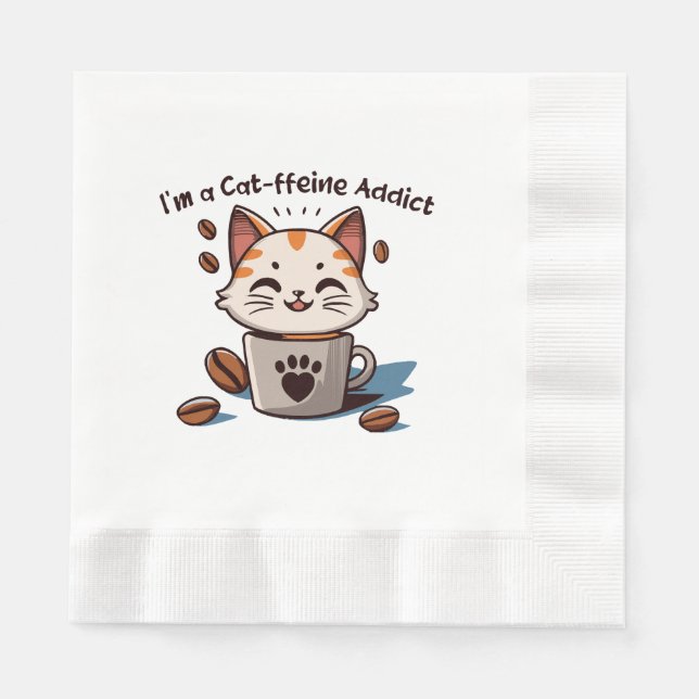 Ich bin ein Katzen-Liebling Serviette (Vorderseite)